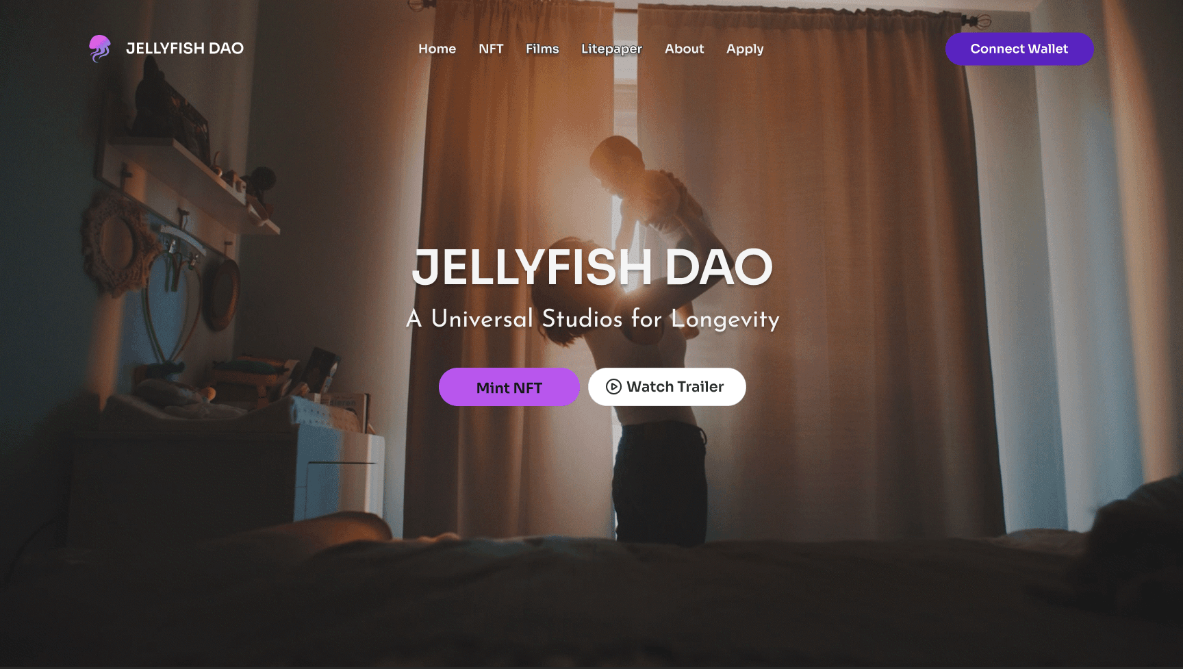 JellyFish Dao landing page, final design