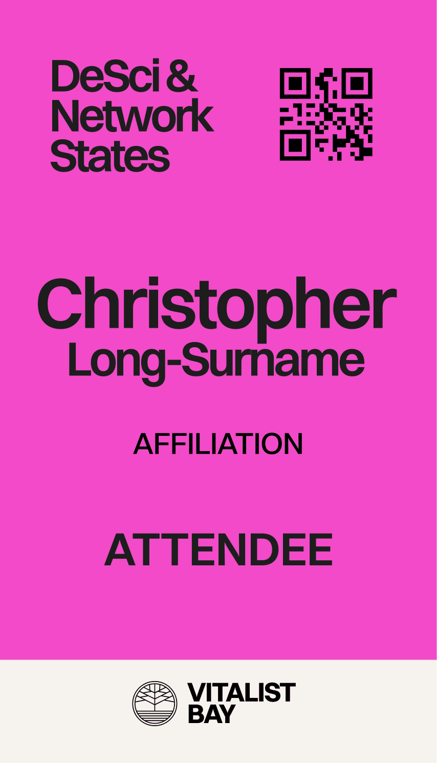 DeSci & Network States attendee ID card