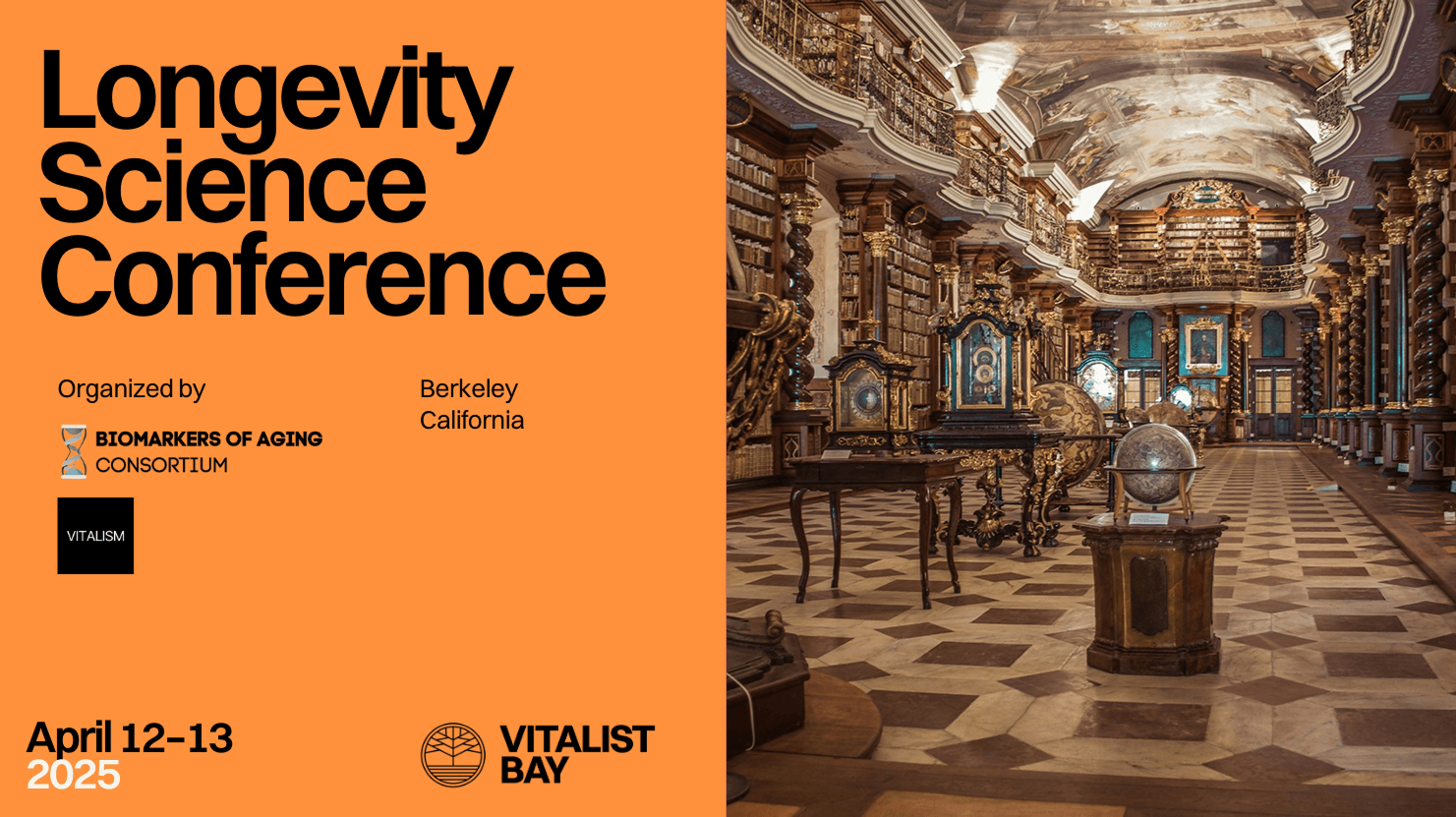 Longevity Science Conference stage screen slide