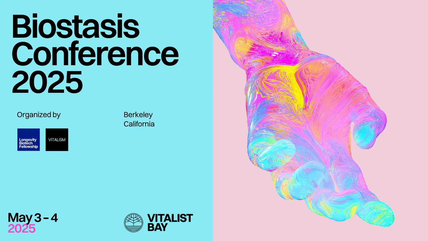 Biostasis Conference stage screen slide