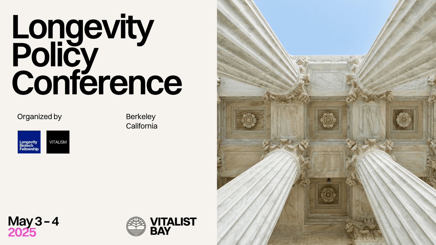 Longevity Policy Conference stage screen slide