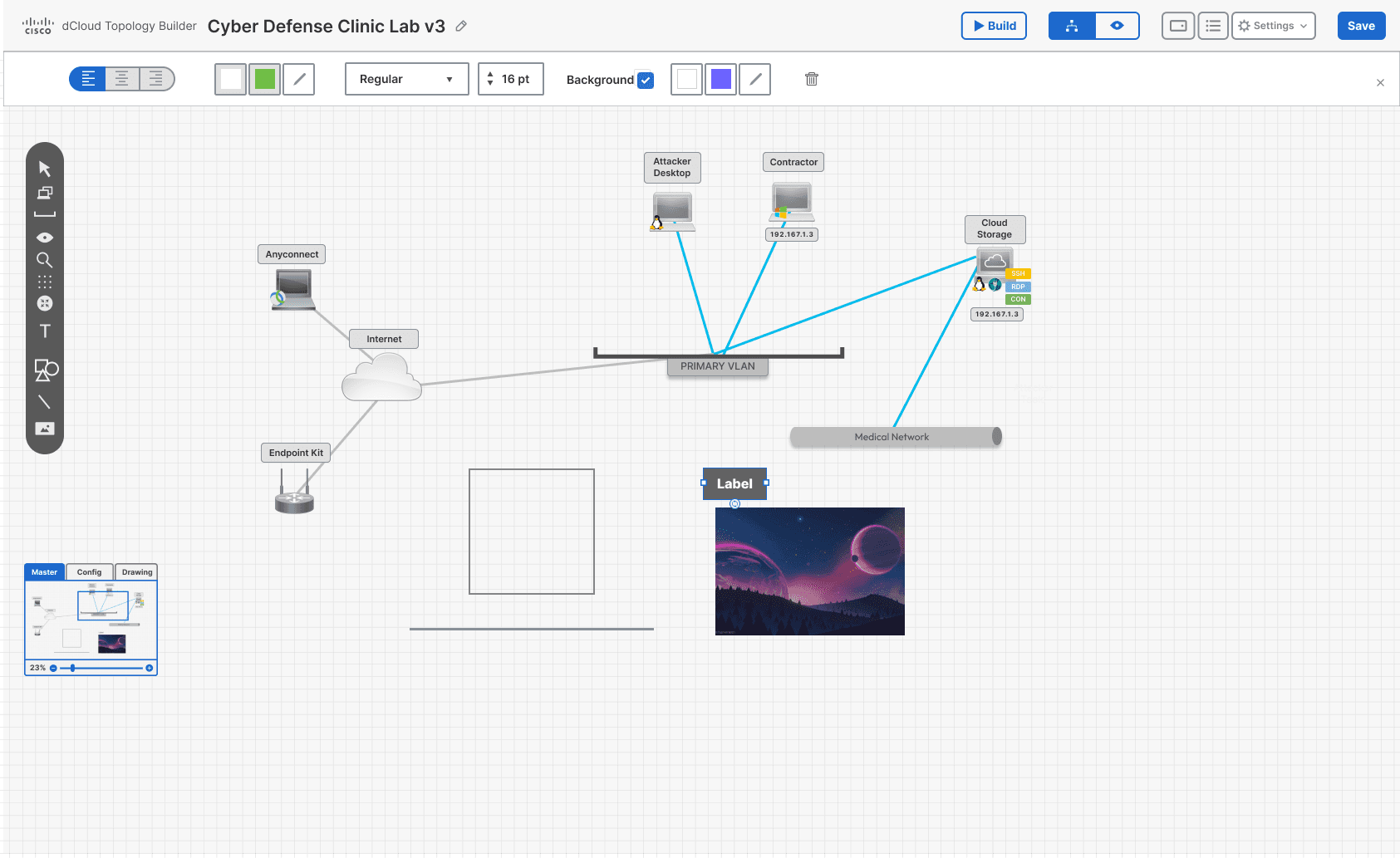 Topology Builder Genesis — label tool
