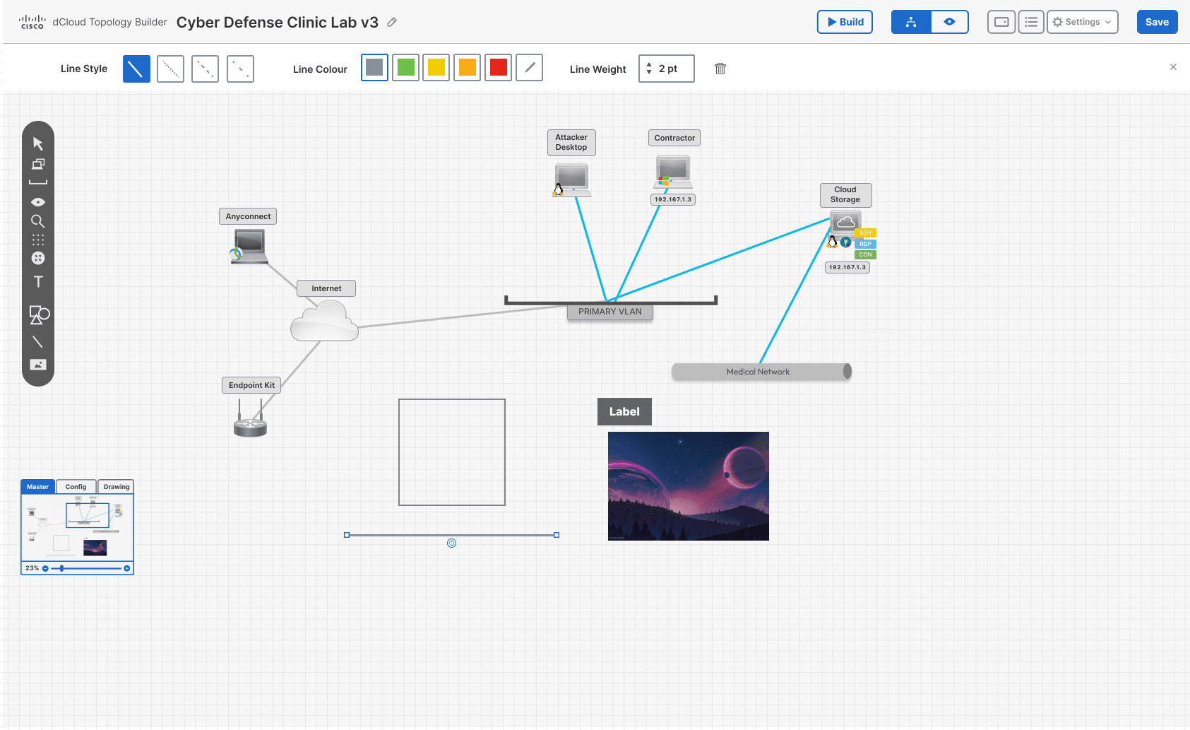 Topology Builder Genesis — line tool