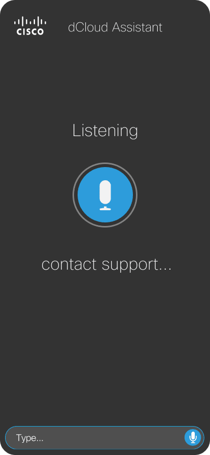 dCloud Assistant — Start App screen