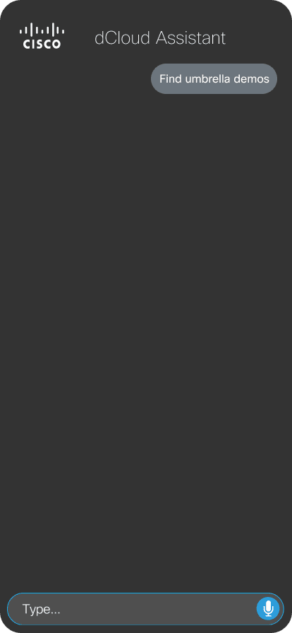 dCloud Assistant — Find & Schedule Demos screen