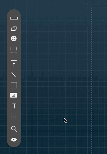 Topology Builder — floating menu expand and collapse interaction
