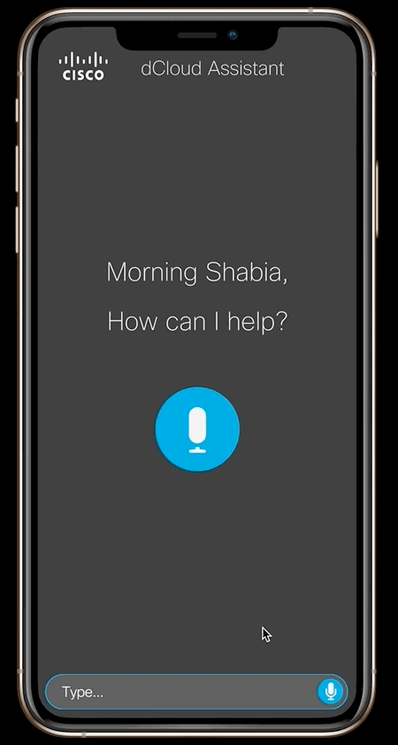 dCloud Assistant — start using app interaction